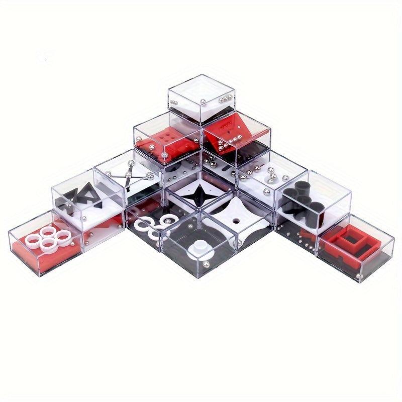 Kids Handheld Balance Ball Travel Toy 24pcs Maze Small Boxes