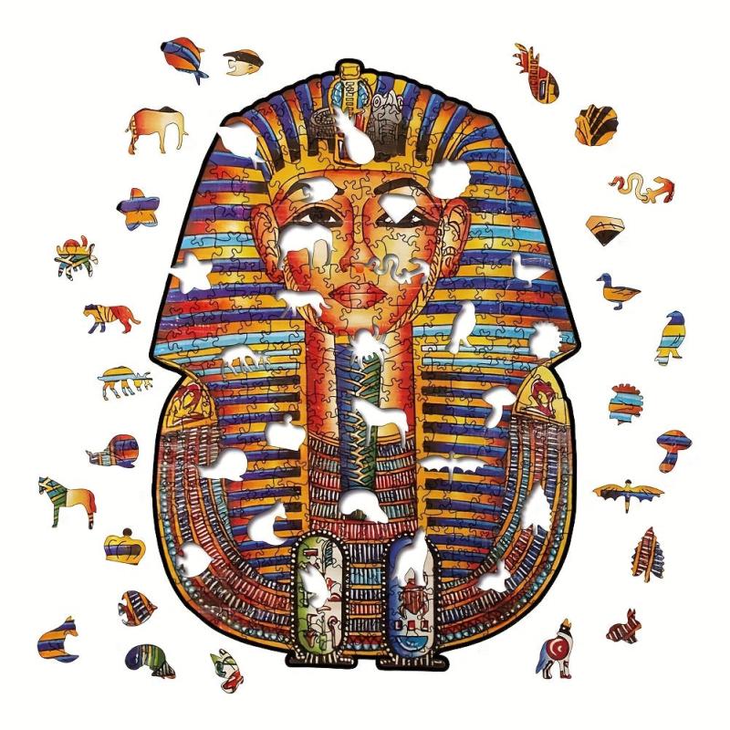 Egyptian Irregular Wooden Puzzle With Box