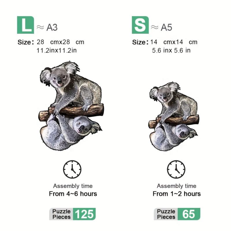 Wooden Koala Puzzle Model Assembly Game Wall Pendant