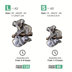 Wooden Koala Puzzle Model Assembly Game Wall Pendant
