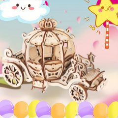 Pumpkin Car Christmas 3D Wooden DIY Puzzle Toy