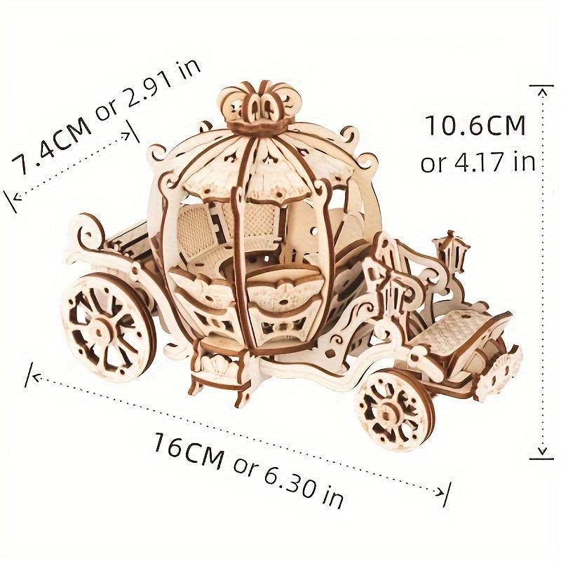 Pumpkin Car Christmas 3D Wooden DIY Puzzle Toy