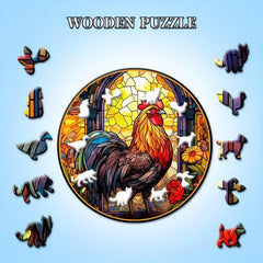 Rooster Wooden Jigsaw Puzzle Difficult Magic Puzzle