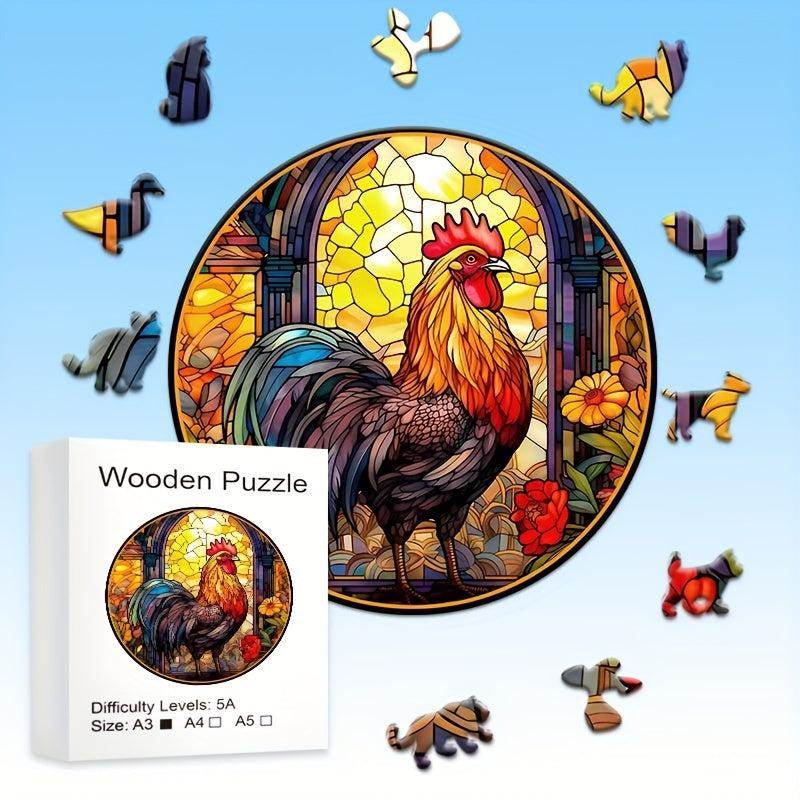 Rooster Wooden Jigsaw Puzzle Difficult Magic Puzzle