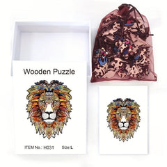 Wooden Puzzle Lion Irregular Shape Christmas Gift Adult Stress Reduction