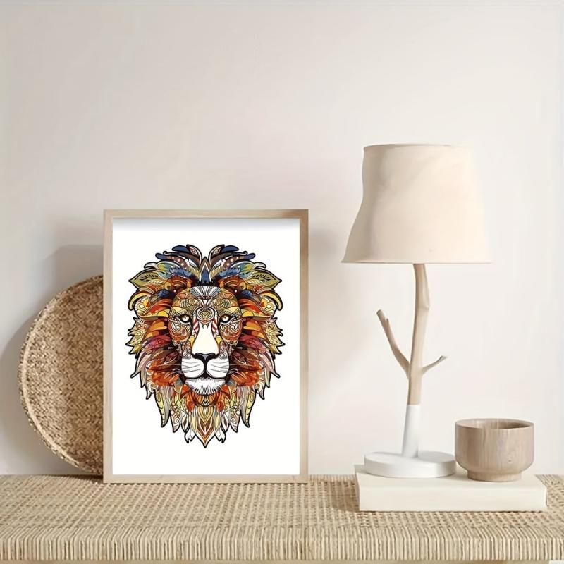 Wooden Puzzle Lion Irregular Shape Christmas Gift Adult Stress Reduction