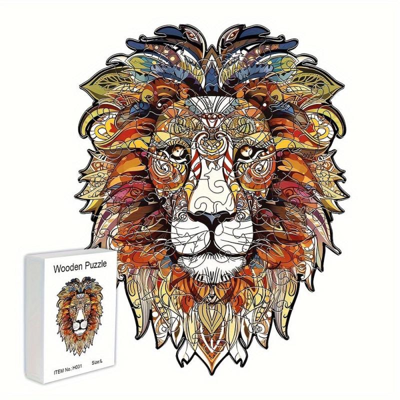 Wooden Puzzle Lion Irregular Shape Christmas Gift Adult Stress Reduction