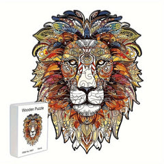 Wooden Puzzle Lion Irregular Shape Christmas Gift Adult Stress Reduction