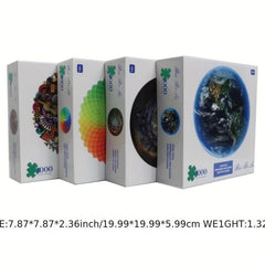 1000 Piece Round Puzzle Earth Animal City Illustration
