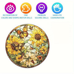 Butterfly Sunflower Wooden Puzzle High Difficulty Toy