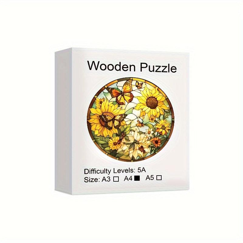 Butterfly Sunflower Wooden Puzzle High Difficulty Toy