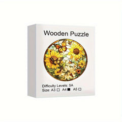 Butterfly Sunflower Wooden Puzzle High Difficulty Toy