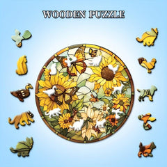 Butterfly Sunflower Wooden Puzzle High Difficulty Toy