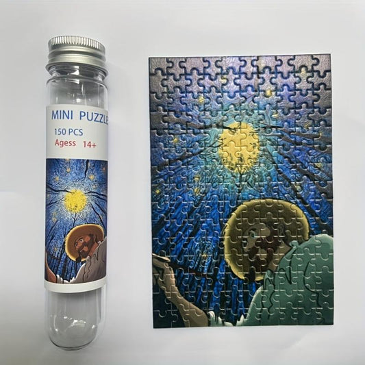 Painter Under The Stars Mini Test Tube Jigsaw Puzzle Painting Puzzle