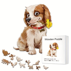 Wooden Dog Animal Puzzles Adult Game Difficult Toy Decorative Painting
