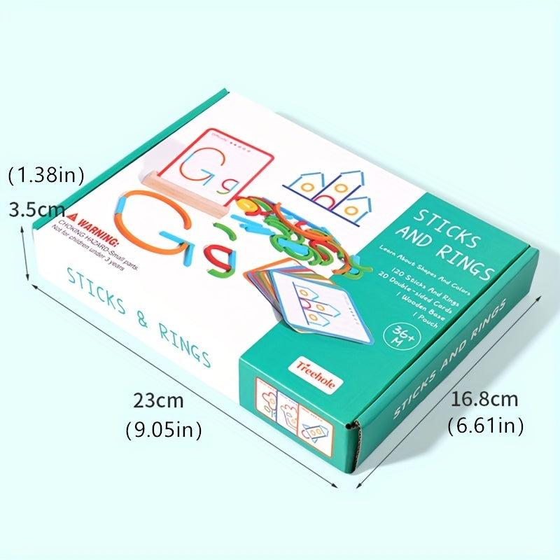Wooden Ring Stick Puzzle Abstract Logical Thinking Toy