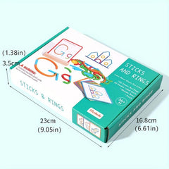 Wooden Ring Stick Puzzle Abstract Logical Thinking Toy