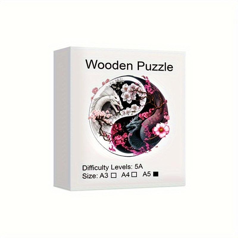 Dragon Wooden Puzzles Yin And Yang Art Halloween Christmas
