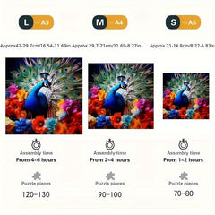Wooden Peacock Shape Puzzle Game for Adults and Kids