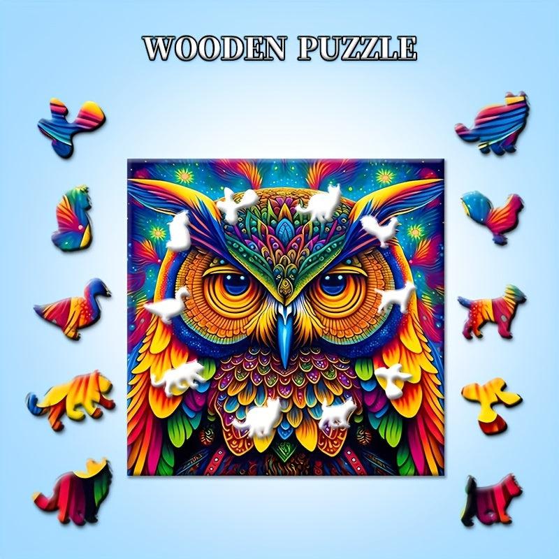 Owl Wooden Puzzle Animal Party Game Christmas Gift