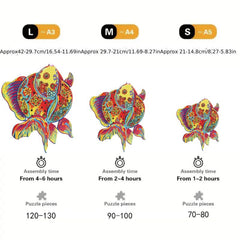 Fish Wooden Puzzles for Adults - Various Special Shapes - Birthday Party Games