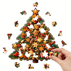 Wooden Puzzle Christmas Tree Gift Irregular Shape Puzzle