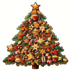 Wooden Puzzle Christmas Tree Gift Irregular Shape Puzzle