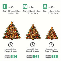 Wooden Puzzle Christmas Tree Gift Irregular Shape Puzzle