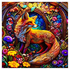 Colorful Fox Wooden Puzzle Irregular Animal Shaped Toy