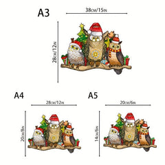 Christmas Owl Wooden Puzzle Irregular Animal Fragments