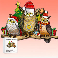 Christmas Owl Wooden Puzzle Irregular Animal Fragments