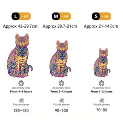 Flower Cat Wooden Puzzle For Advanced Players Creative Special Shapes