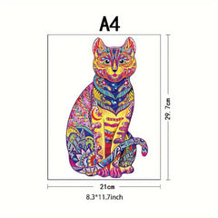 Flower Cat Wooden Puzzle For Advanced Players Creative Special Shapes