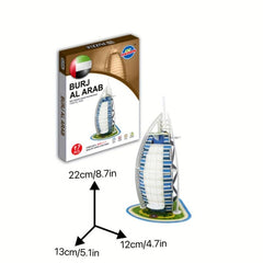 3D Puzzle Landmarks Tower Bridge Burj Al Arab Holland Windmill Dome of the Rock