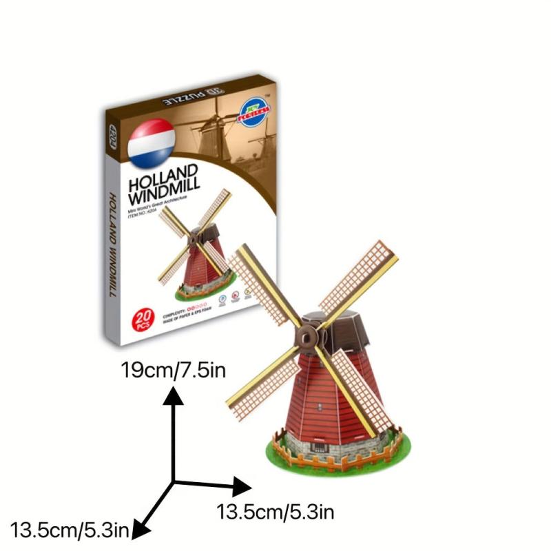 3D Puzzle Landmarks Tower Bridge Burj Al Arab Holland Windmill Dome of the Rock