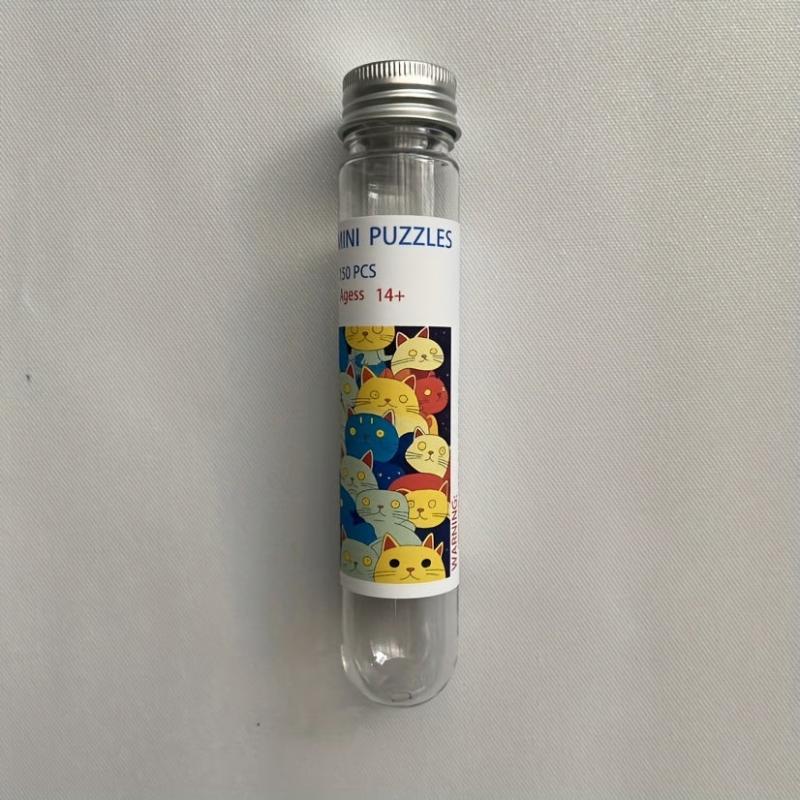 Cat 150Pcs Mini Test Tube Puzzle Painting Jigsaw Decompress Toys