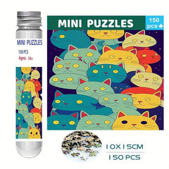 Cat 150Pcs Mini Test Tube Puzzle Painting Jigsaw Decompress Toys