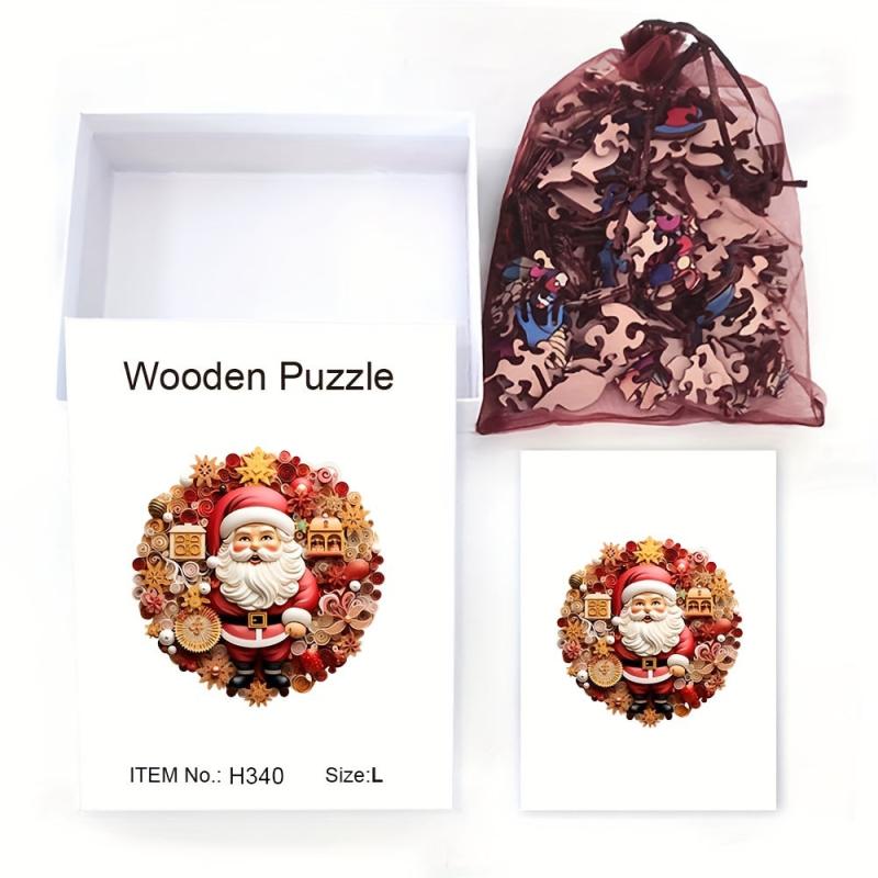 Wooden Puzzle Santa Christmas Gift Adult Stress Relief
