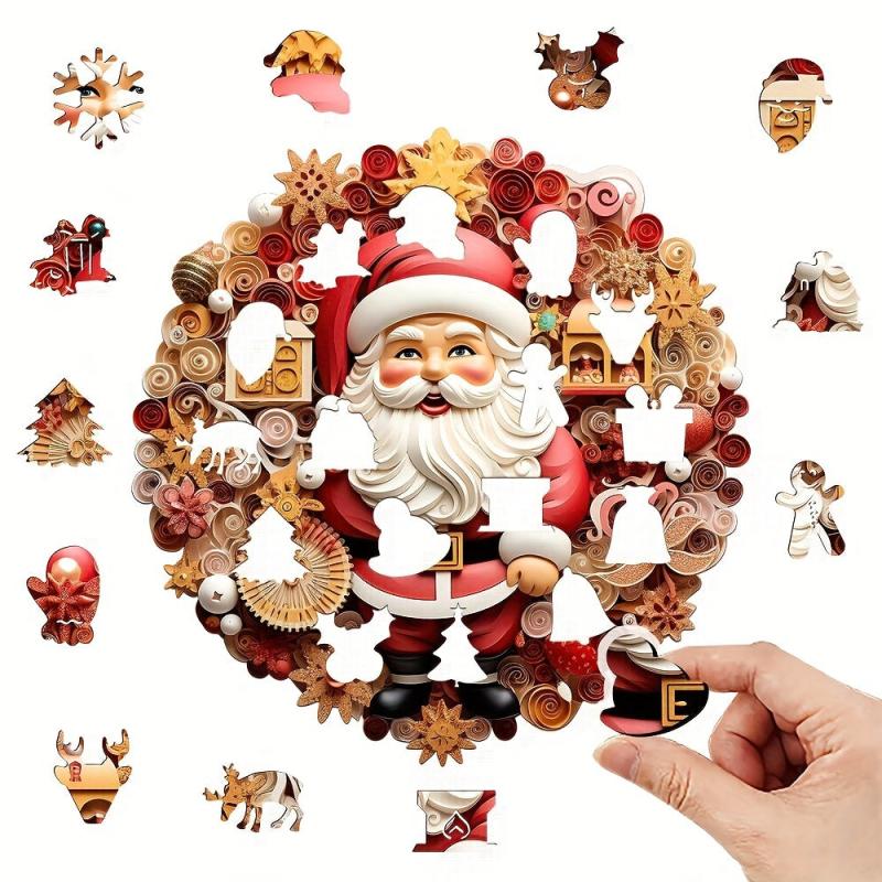 Wooden Puzzle Santa Christmas Gift Adult Stress Relief