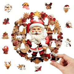 Wooden Puzzle Santa Christmas Gift Adult Stress Relief