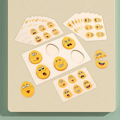 Wooden Expression Puzzle For Toddlers Face Changing Game