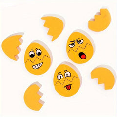 Wooden Expression Puzzle For Toddlers Face Changing Game