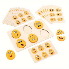 Wooden Expression Puzzle For Toddlers Face Changing Game