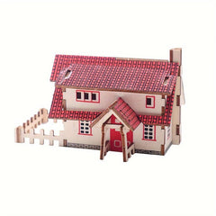 3D Jigsaw Puzzle Wooden Panels DIY Model House Educational Building Blocks