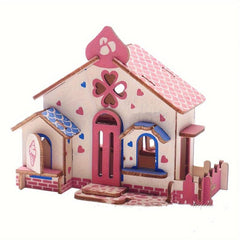 3D Jigsaw Puzzle Wooden Panels DIY Model House Educational Building Blocks