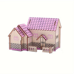 3D Jigsaw Puzzle Wooden Panels DIY Model House Educational Building Blocks