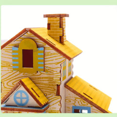 3D Jigsaw Puzzle Wooden Panels DIY Model House Educational Building Blocks