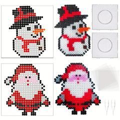 Christmas Fuse Beads Kit 2 Pcs 1200 Iron On Beads 2 Tweezers Pin Board Stencils
