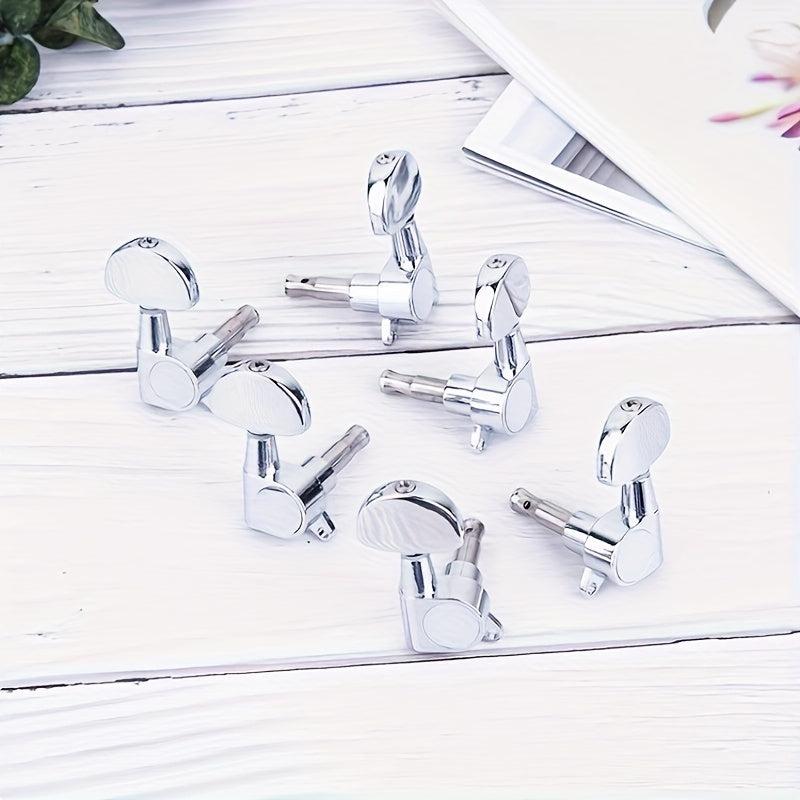 6pcs Guitar String Knobs Fully Closed Wooden Guitar Folk Guitar Knobs