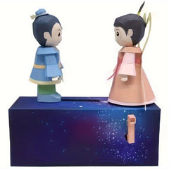 Cowboy & Girl Paper Craft Toy 3D Model DIY Origami